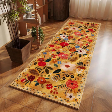 Bedroom Long Carpet Bedside Floor Mat Soft Machine Washable Rug Flower Pastoral Style Home Decoration Rugs Alfombra Dormitorio